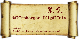 Nürnberger Ifigénia névjegykártya